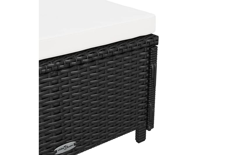 liggestol med cremefarvet hynde polyrattan sort - Sort - Havemøbler - Havestole - Solseng & solvogn