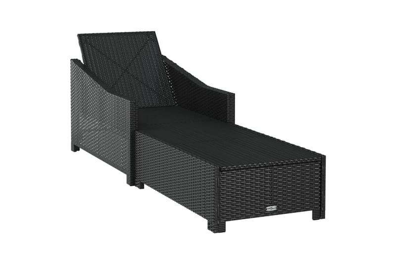 liggestol med cremefarvet hynde polyrattan sort - Sort - Havemøbler - Havestole - Solseng & solvogn