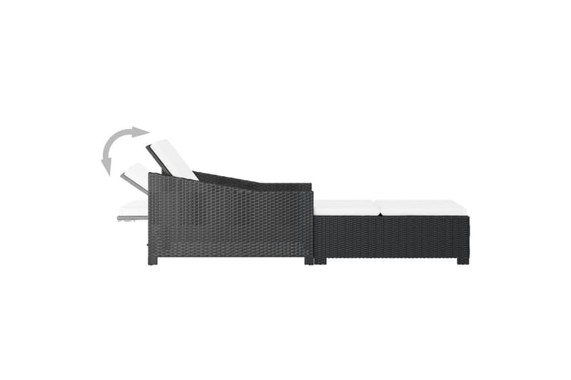 liggestol med cremefarvet hynde polyrattan sort - Sort - Havemøbler - Havestole - Solseng & solvogn