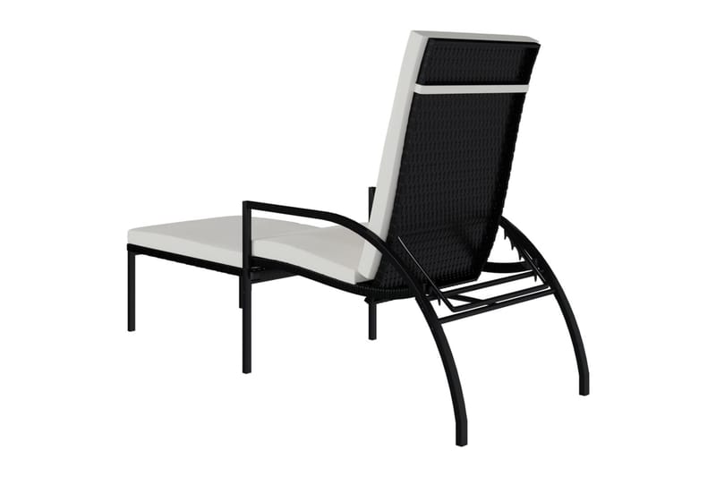 liggestol med fodskammel polyrattan sort - Sort - Havemøbler - Havestole - Solseng & solvogn