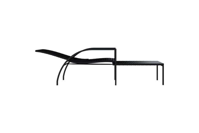 liggestol med fodskammel polyrattan sort - Sort - Havemøbler - Havestole - Solseng & solvogn