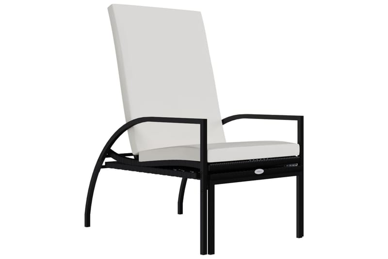 liggestol med fodskammel polyrattan sort - Sort - Havemøbler - Havestole - Solseng & solvogn