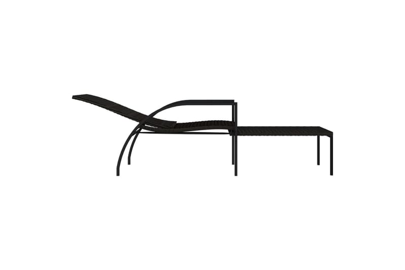 liggestol med fodskammel polyrattan brun - Brun - Havemøbler - Havestole - Solseng & solvogn
