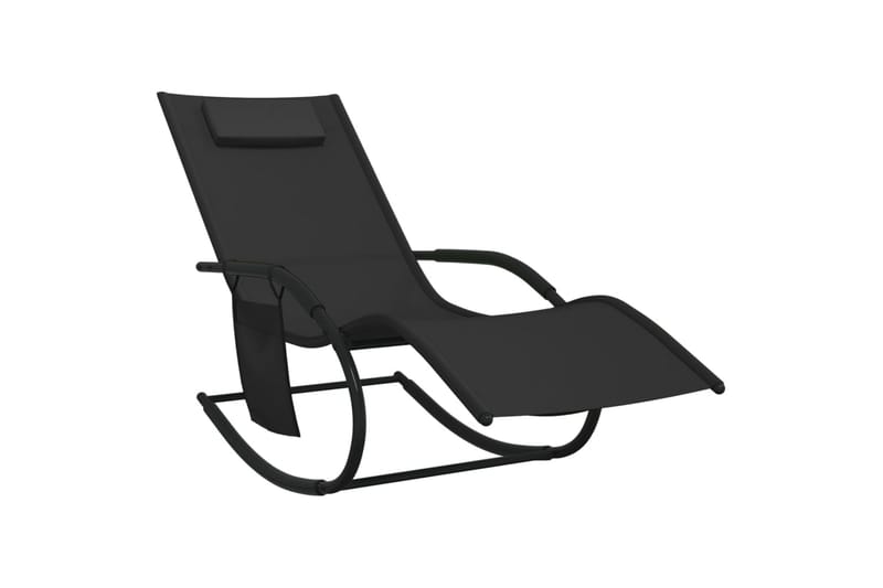 liggestol med gyngefunktion stål og textilene sort - Sort - Havemøbler - Havestole - Solseng & solvogn