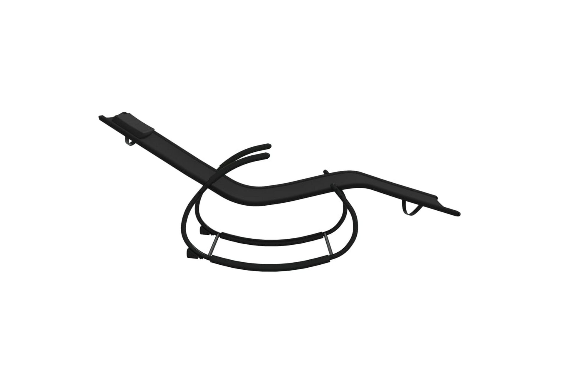 liggestol med gyngefunktion stål og textilene sort - Sort - Havemøbler - Havestole - Solseng & solvogn