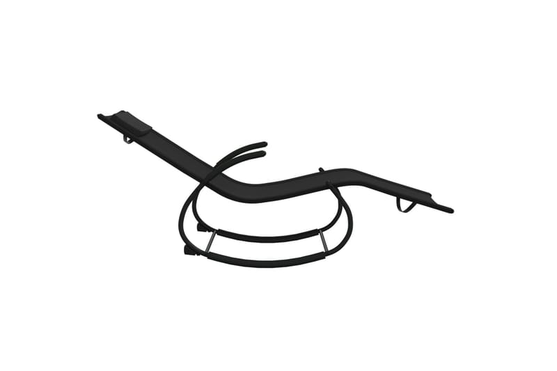 liggestol med gyngefunktion stål og textilene sort - Sort - Havemøbler - Havestole - Solseng & solvogn