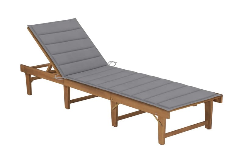 liggestol med hynde foldbar massivt akacietræ - Brun - Havemøbler - Havestole - Solseng & solvogn