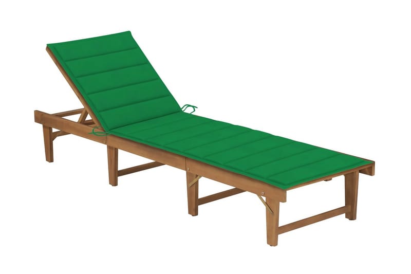 liggestol med hynde foldbar massivt akacietræ - Brun - Havemøbler - Havestole - Solseng & solvogn