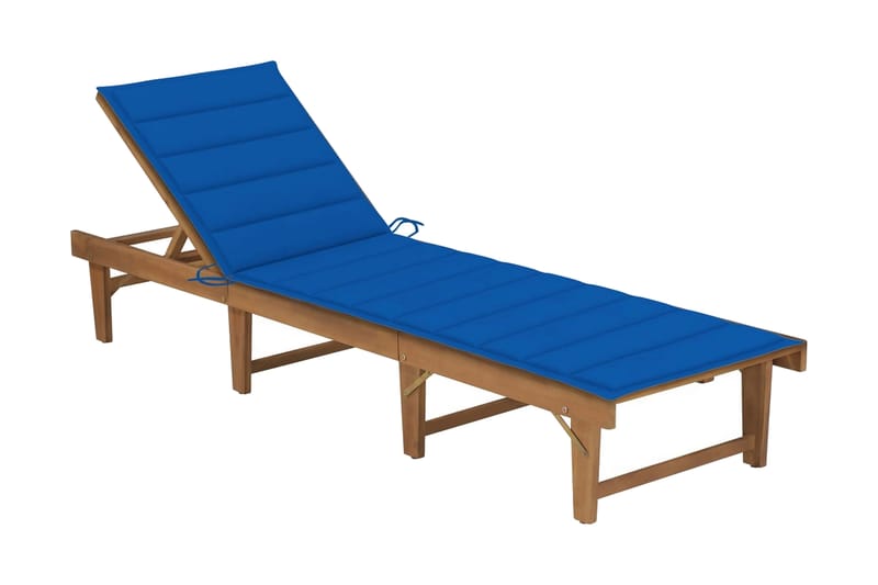liggestol med hynde foldbar massivt akacietræ - Brun - Havemøbler - Havestole - Solseng & solvogn