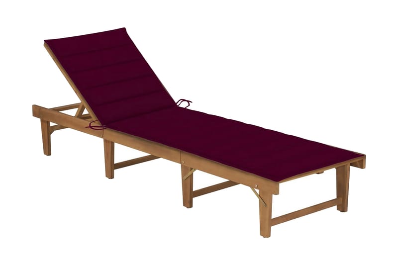 liggestol med hynde foldbar massivt akacietræ - Brun - Havemøbler - Havestole - Solseng & solvogn
