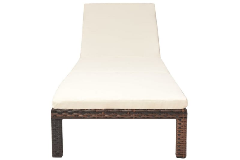 Liggestol Med Hynde Polyrattan Brun - Brun - Havemøbler - Havestole - Solseng & solvogn