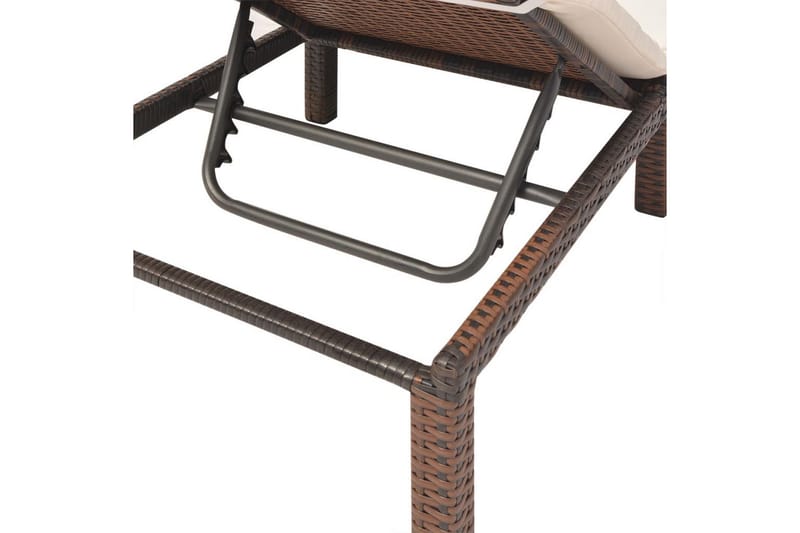 Liggestol Med Hynde Polyrattan Brun - Brun - Havemøbler - Havestole - Solseng & solvogn