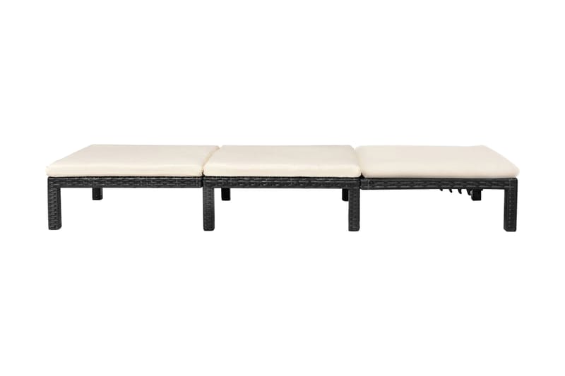 Liggestol Med Hynde Polyrattan Sort - Sort - Havemøbler - Havestole - Solseng & solvogn