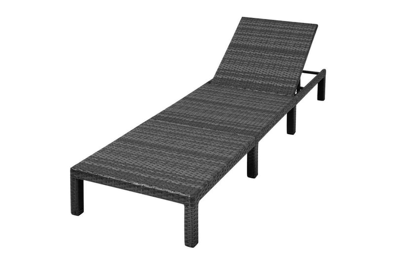 Liggestol Med Hynde Polyrattan Sort - Sort - Havemøbler - Havestole - Solseng & solvogn