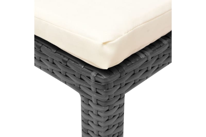 Liggestol Med Hynde Polyrattan Sort - Sort - Havemøbler - Havestole - Solseng & solvogn