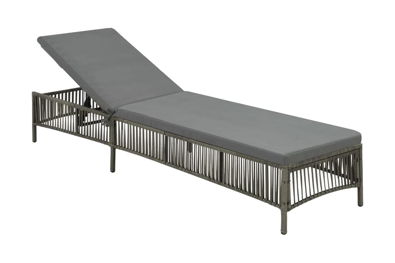 Liggestol Med Hynde Polyrattan Grå - Grå - Havemøbler - Havestole - Solseng & solvogn