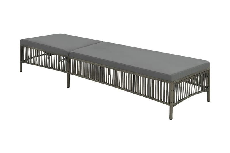 Liggestol Med Hynde Polyrattan Grå - Grå - Havemøbler - Havestole - Solseng & solvogn