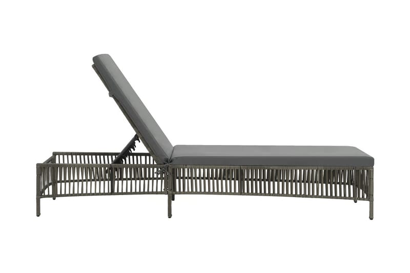 Liggestol Med Hynde Polyrattan Grå - Grå - Havemøbler - Havestole - Solseng & solvogn