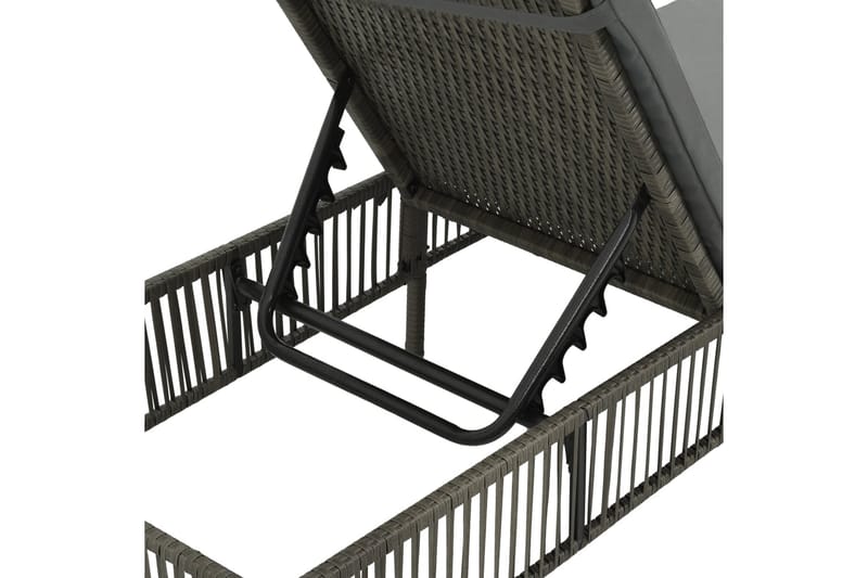 Liggestol Med Hynde Polyrattan Grå - Grå - Havemøbler - Havestole - Solseng & solvogn