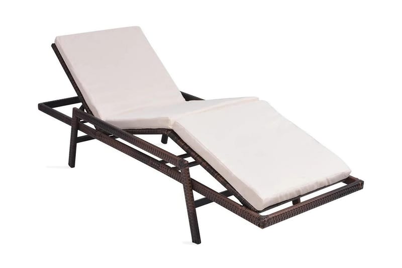 Liggestol Med Hynde Polyrattan Brun - Brun - Havemøbler - Havestole - Solseng & solvogn