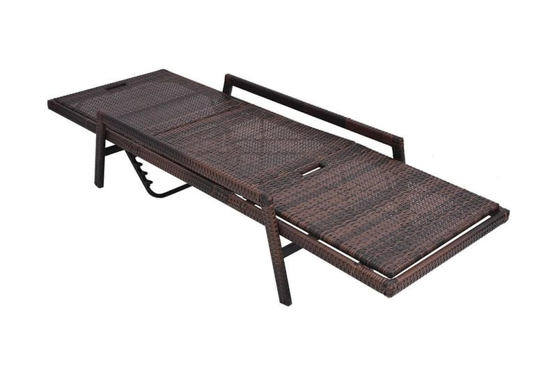 Liggestol Med Hynde Polyrattan Brun - Brun - Havemøbler - Havestole - Solseng & solvogn
