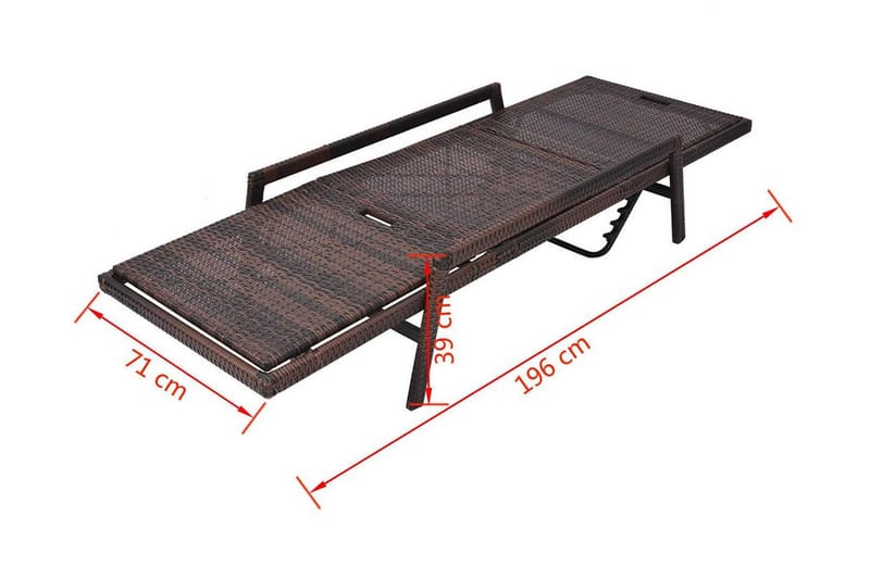Liggestol Med Hynde Polyrattan Brun - Brun - Havemøbler - Havestole - Solseng & solvogn