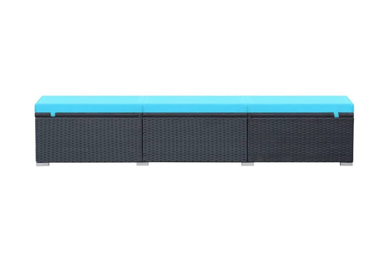 Liggestol Med Hynde Polyrattan Sort - Sort - Havemøbler - Havestole - Solseng & solvogn