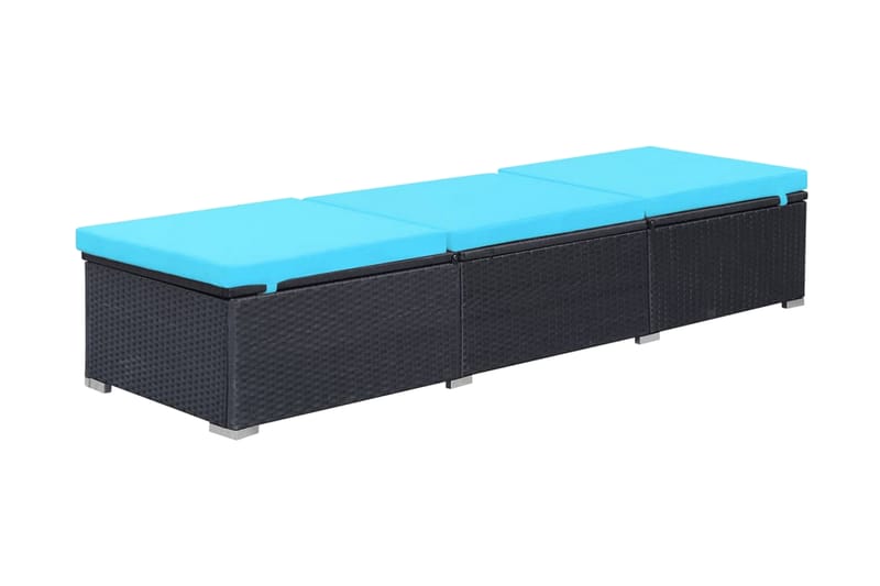 Liggestol Med Hynde Polyrattan Sort - Sort - Havemøbler - Havestole - Solseng & solvogn