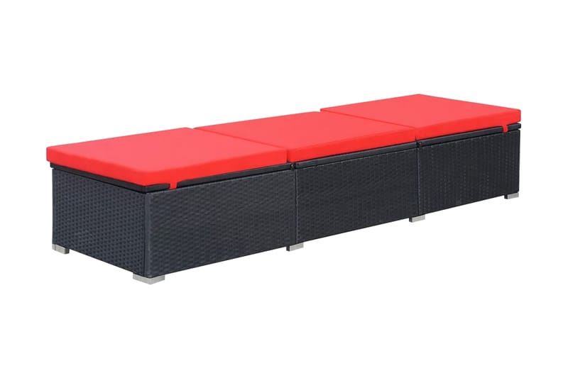 Liggestol Med Hynde Polyrattan Sort - Sort - Havemøbler - Havestole - Solseng & solvogn