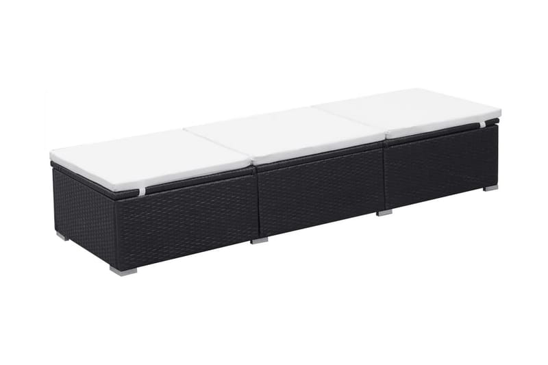 Liggestol Med Hynde Polyrattan Sort - Sort - Havemøbler - Havestole - Solseng & solvogn