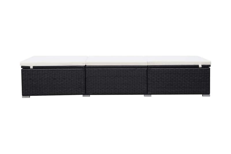 Liggestol Med Hynde Polyrattan Sort - Sort - Havemøbler - Havestole - Solseng & solvogn