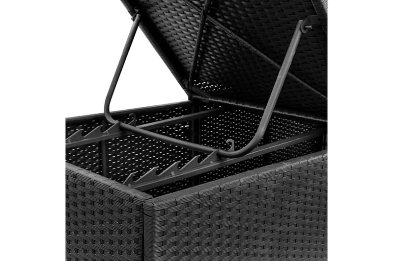 Liggestol Med Hynde Polyrattan Sort - Sort - Havemøbler - Havestole - Solseng & solvogn