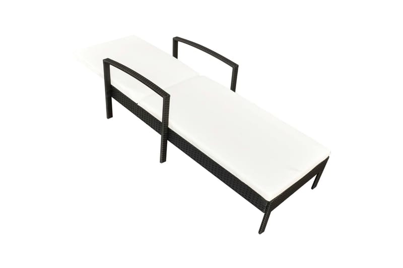 Liggestol Med Hynde Polyrattan Sort - Sort - Havemøbler - Havestole - Solseng & solvogn