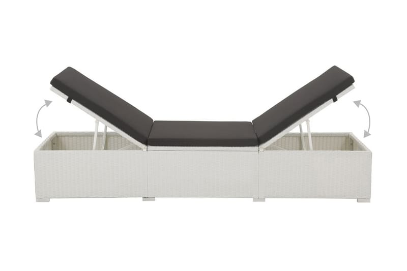 Liggestol Med Hynde Polyrattan Hvid - Hvid - Havemøbler - Havestole - Solseng & solvogn