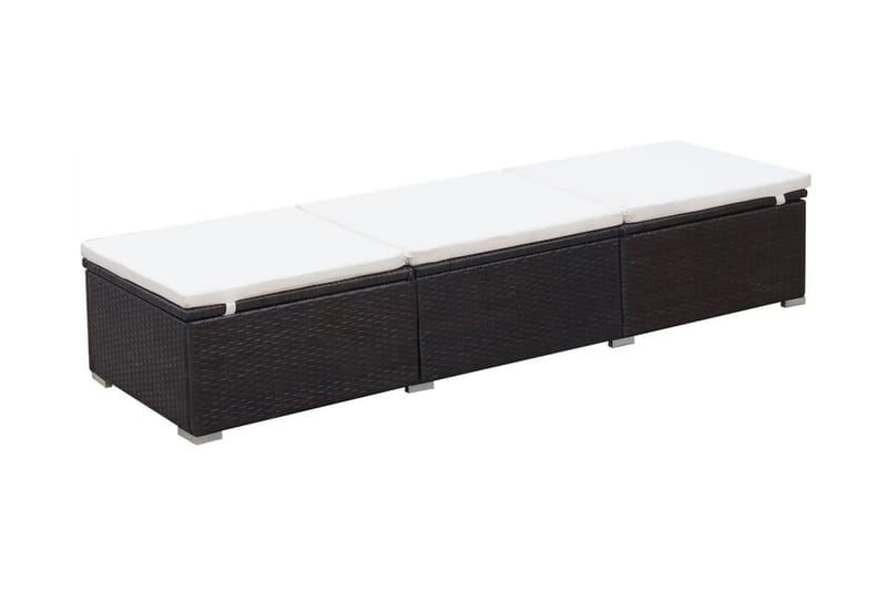 Liggestol Med Hynde Polyrattan Brun - Brun - Havemøbler - Havestole - Solseng & solvogn