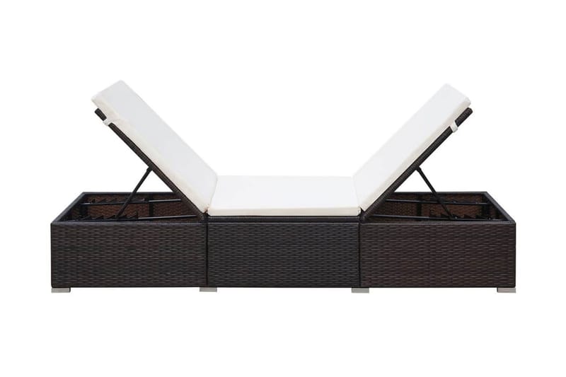 Liggestol Med Hynde Polyrattan Brun - Brun - Havemøbler - Havestole - Solseng & solvogn