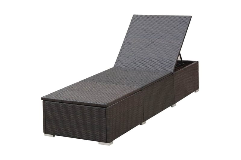 Liggestol Med Hynde Polyrattan Brun - Brun - Havemøbler - Havestole - Solseng & solvogn