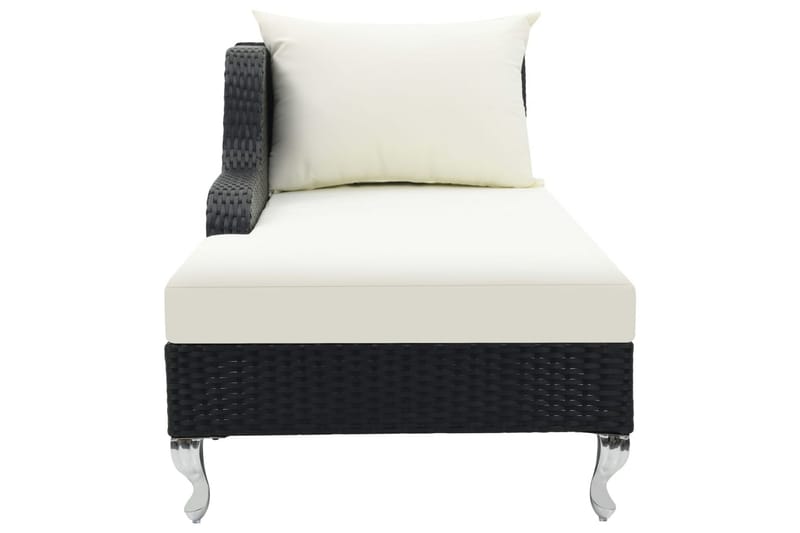 Liggestol Med Hynde Polyrattan Sort - Sort - Havemøbler - Havestole - Solseng & solvogn
