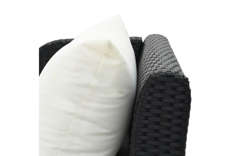 Liggestol Med Hynde Polyrattan Sort - Sort - Havemøbler - Havestole - Solseng & solvogn