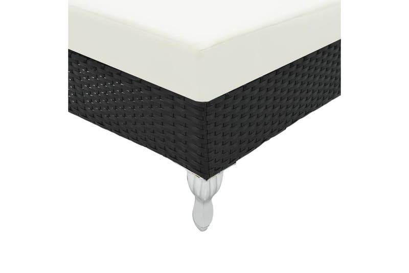 Liggestol Med Hynde Polyrattan Sort - Sort - Havemøbler - Havestole - Solseng & solvogn