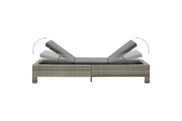 Liggestol Med Hynde Polyrattan Grå - Havemøbler - Havestole - Solseng & solvogn