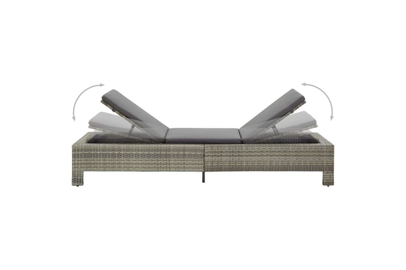 Liggestol Med Hynde Polyrattan Grå - Havemøbler - Havestole - Solseng & solvogn