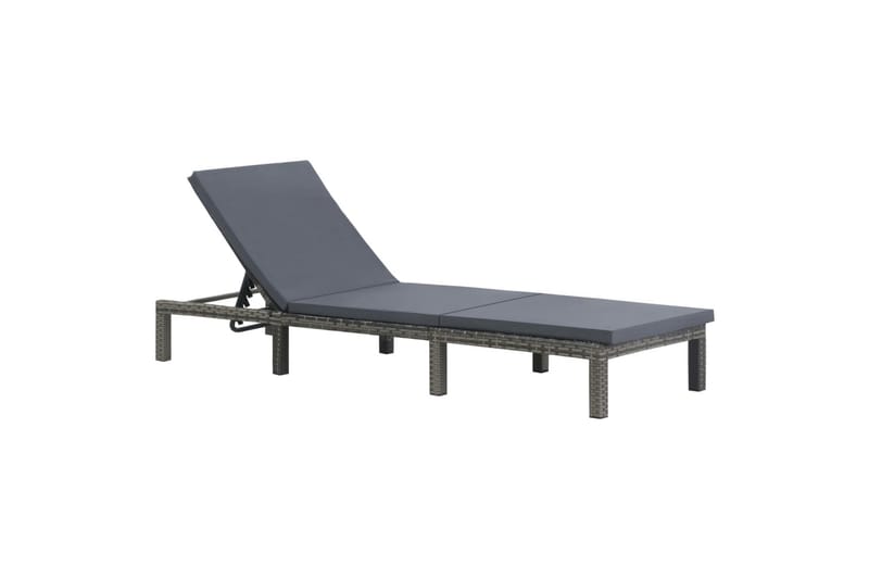 Liggestol Med Hynde Polyrattan Antracitgrå - Grå - Havemøbler - Havestole - Solseng & solvogn