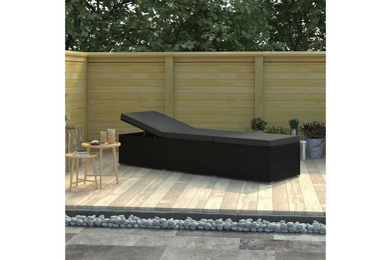 liggestol med hynde polyrattan sort - Sort - Havemøbler - Havestole - Solseng & solvogn