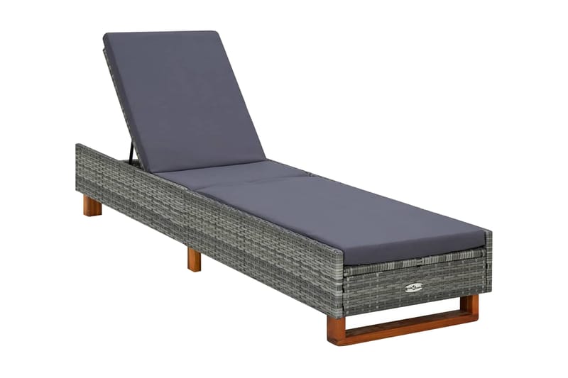 liggestol med hynde polyrattan grå - Grå - Havemøbler - Havestole - Solseng & solvogn