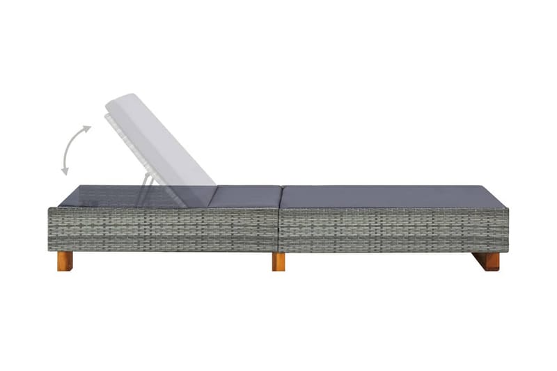 liggestol med hynde polyrattan grå - Grå - Havemøbler - Havestole - Solseng & solvogn