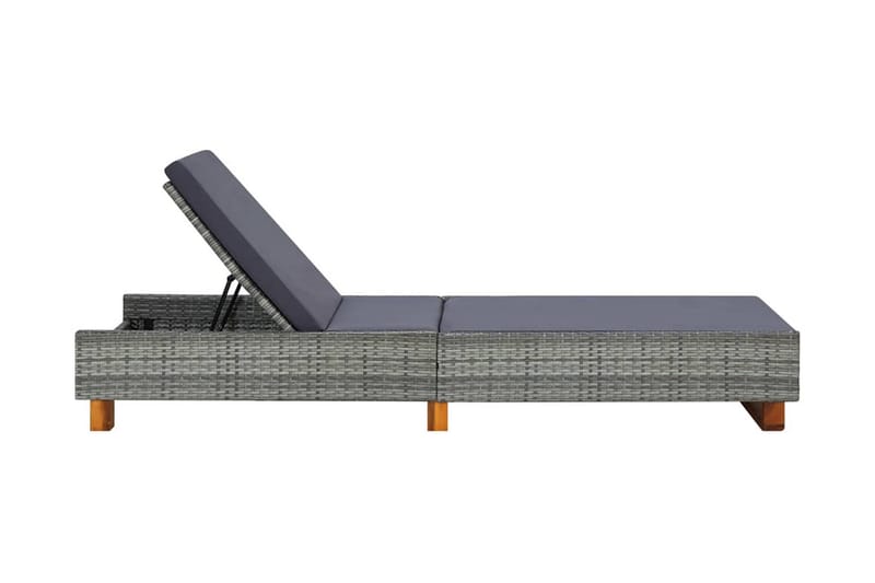 liggestol med hynde polyrattan grå - Grå - Havemøbler - Havestole - Solseng & solvogn