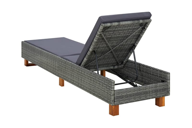 liggestol med hynde polyrattan grå - Grå - Havemøbler - Havestole - Solseng & solvogn