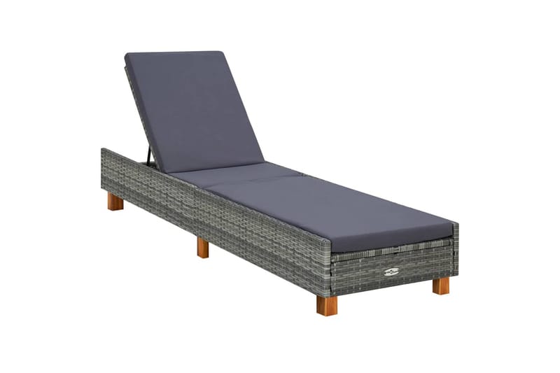 liggestol med hynde polyrattan grå - Grå - Havemøbler - Havestole - Solseng & solvogn