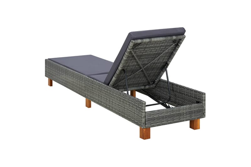 liggestol med hynde polyrattan grå - Grå - Havemøbler - Havestole - Solseng & solvogn